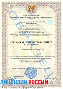 Образец сертификата соответствия аудитора №ST.RU.EXP.00006191-3 Лабинск Сертификат ISO 50001
